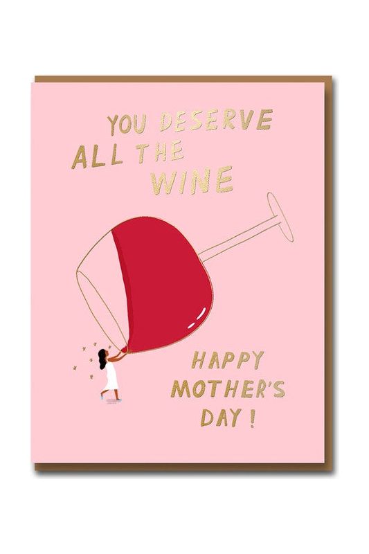 Greeting Card | All The Vino Mother's Day Greeting Card Carolyn Suzuki
