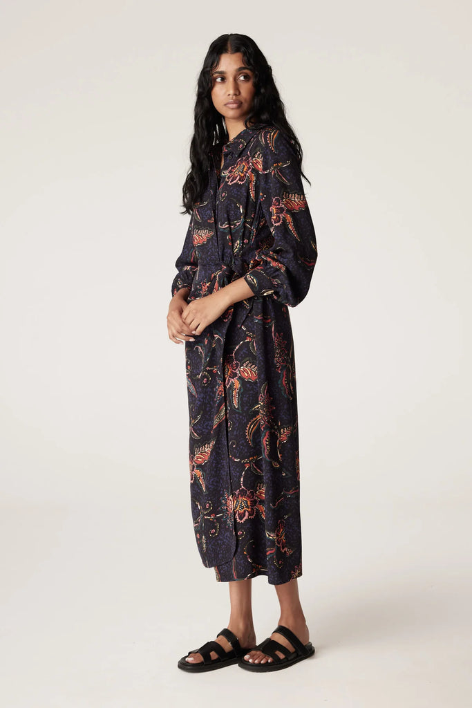 Cable Pascal Shirt dress Floral Print on model