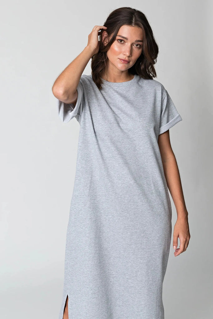Marlow Daily Maxi T Shirt Dress Grey Marle