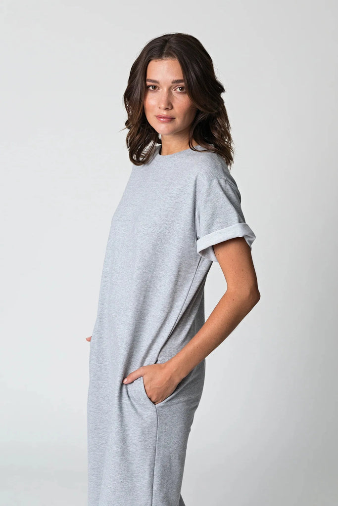 Marlow Daily Maxi T Shirt Dress Grey Marle