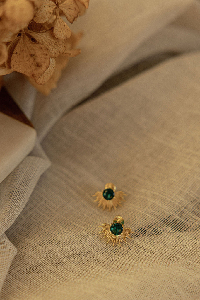 Solace Earrings | Green Earrings Gold Silver Linings Collective