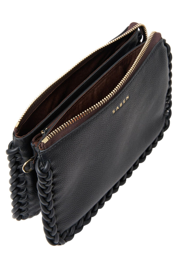 Saben Tillys Big Sis Leather Handbag Black Plaited Edge