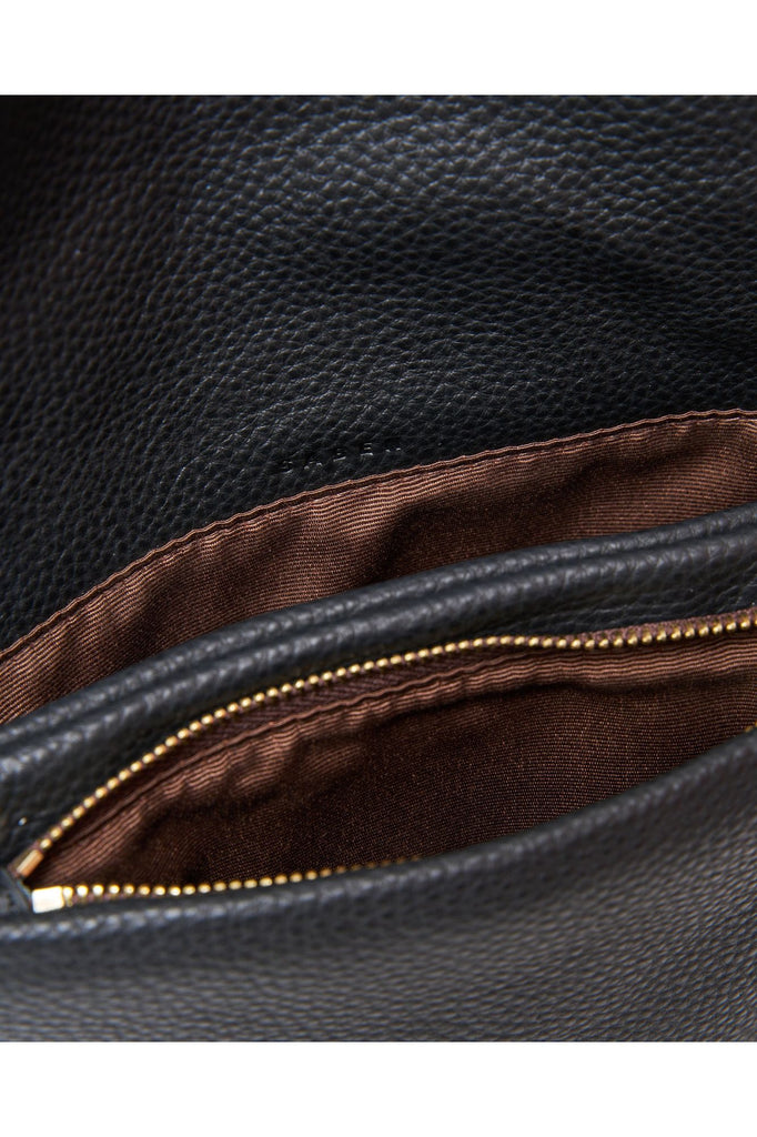 Saben AW24 Fox Leather Handbag Black Bubble