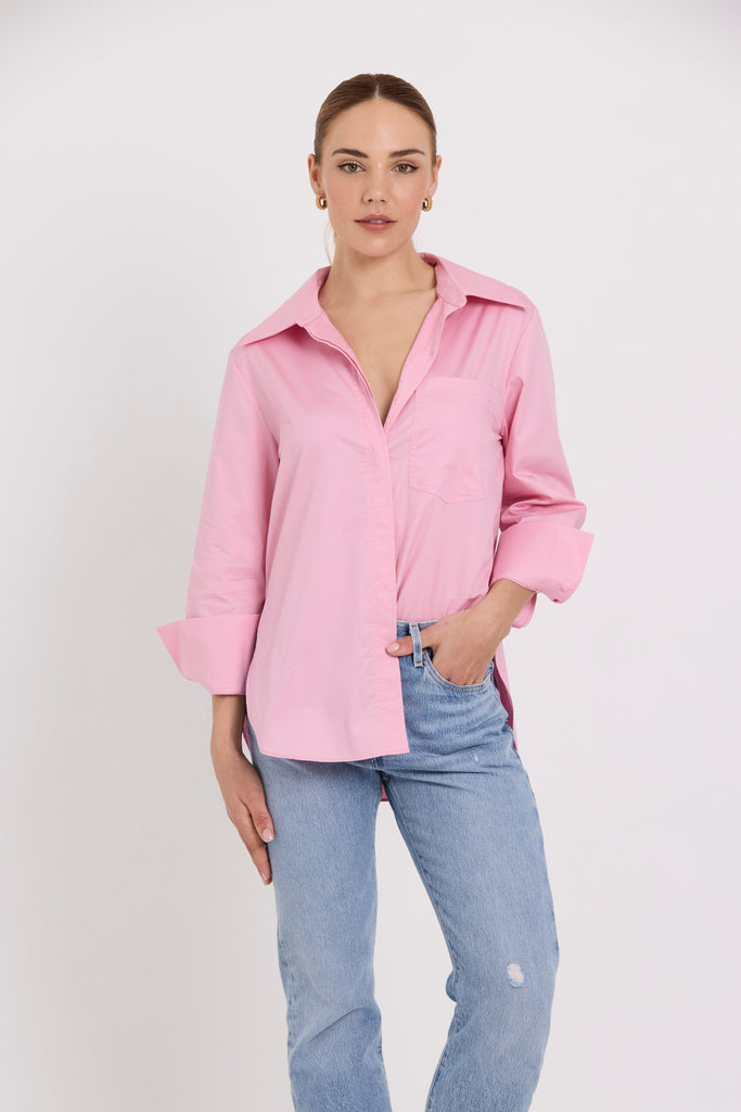 Tuesday Label George Shirt Rose Pink Cotton Poplin