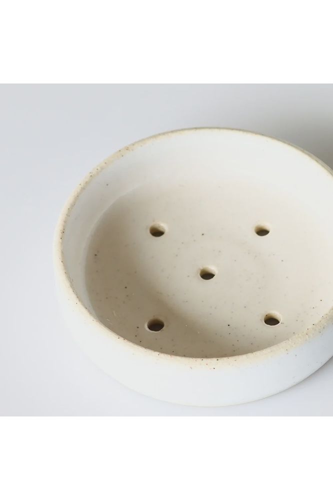 Bespoke Round Pottery Soap Dish Bar + Liquid Soap Botanical Skincare