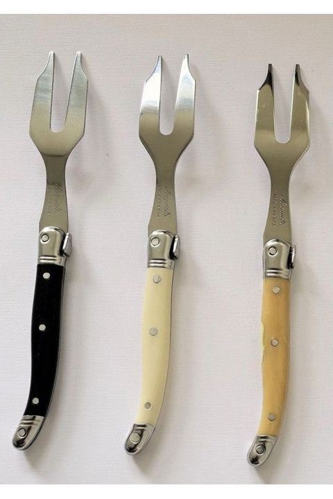 Laguiole Neron Short Cheese Fork Black Handle