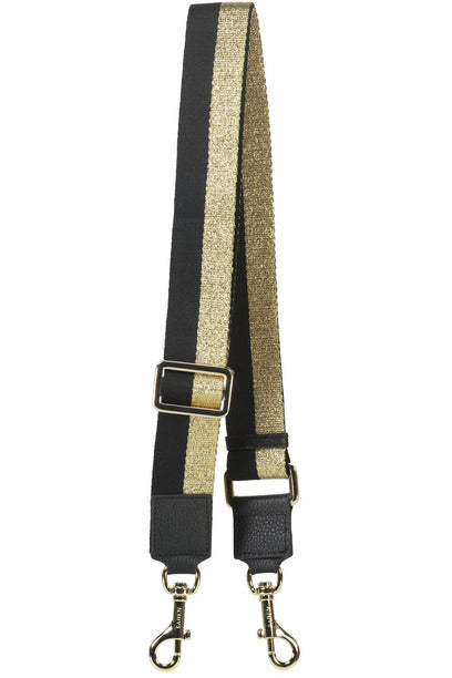 Feature Webbing Strap | Black + Gold Metallic Bag Straps + Handles Saben