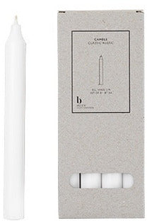 Broste Gift Boxed White Taper Candles Crisp Home + Wear