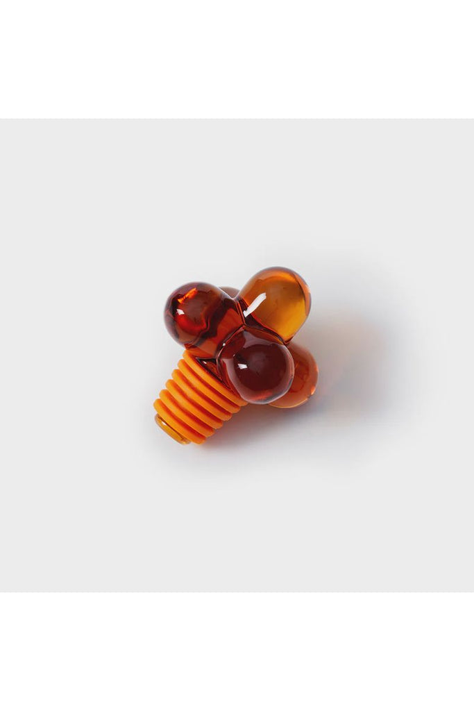 Areaware Hobknob Glass Bottle Stopper in Amber