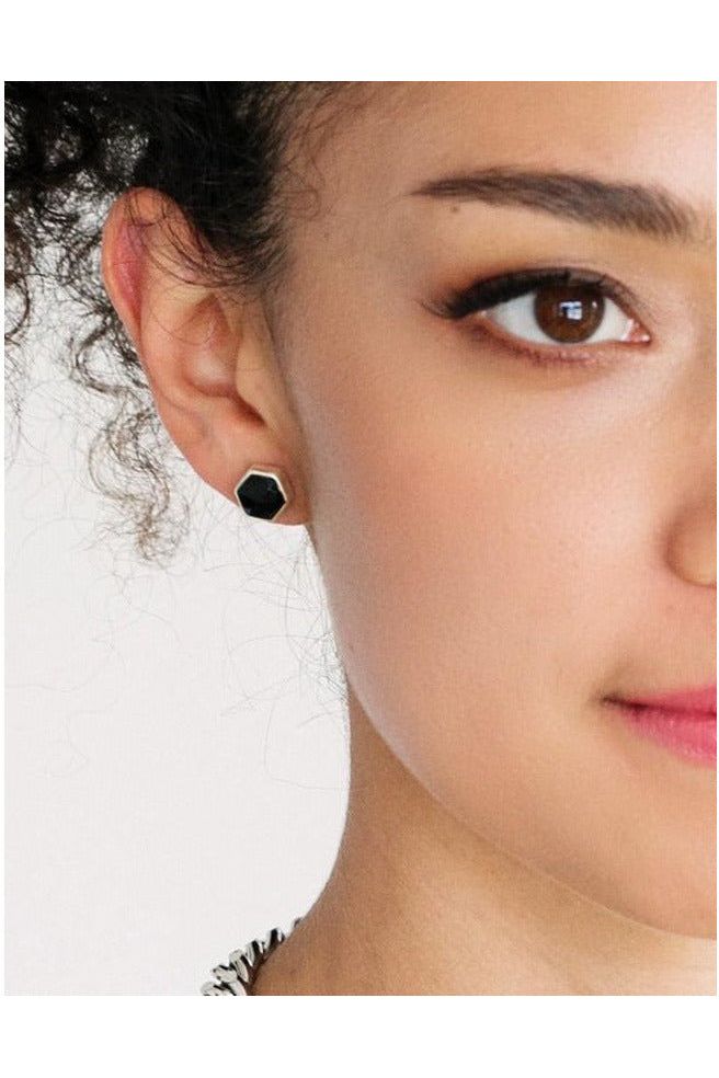 Six Reasons Onyx Stud Earrings Earrings Silver,Gold Cathy Pope