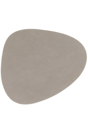 Lind DNA Nupo Leather Curved Glass Mat Light Grey, Lind DNA Leather Coaster, Leather Coaster, Coaster