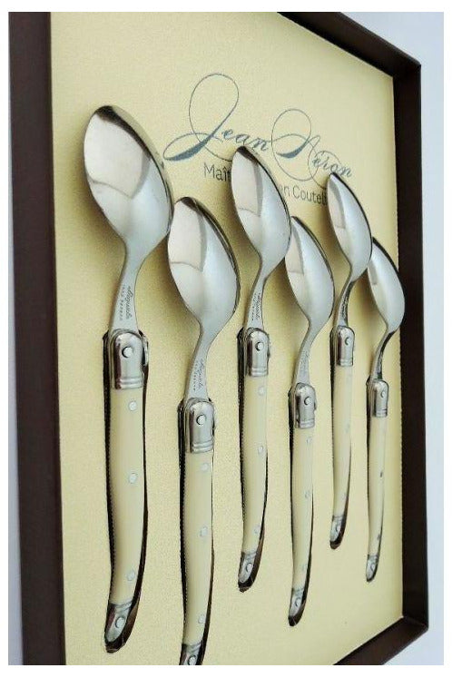 Coffee Spoons Set of 6 | Ivory Handle Cutlery Laguiole Neron