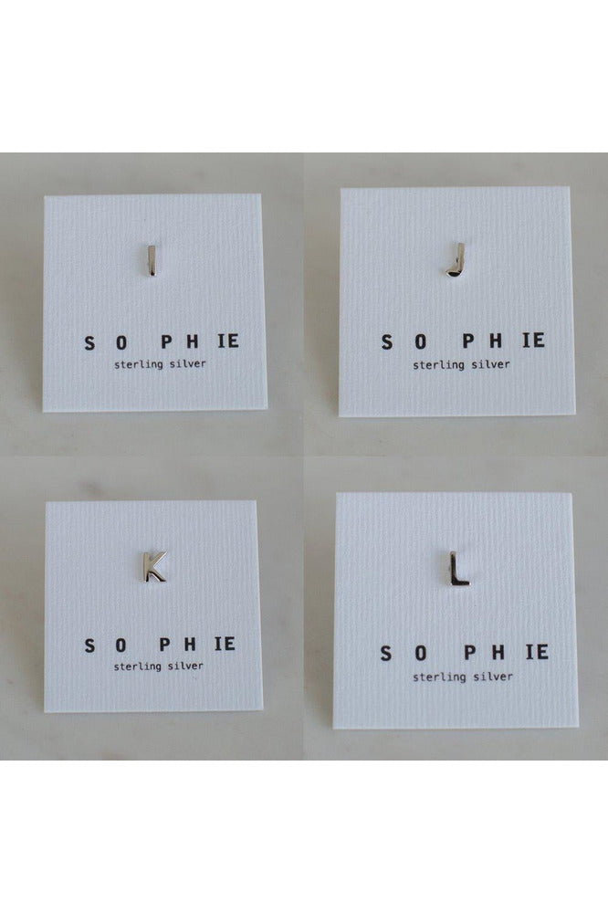 Sophie Little Letter Earring Silver, Sterling Silver