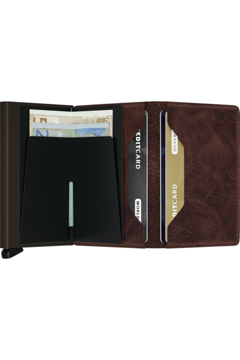 Secrid Slimwallet Vintage Chocolate Brown Aluminum Secure Credit Cardprotector 