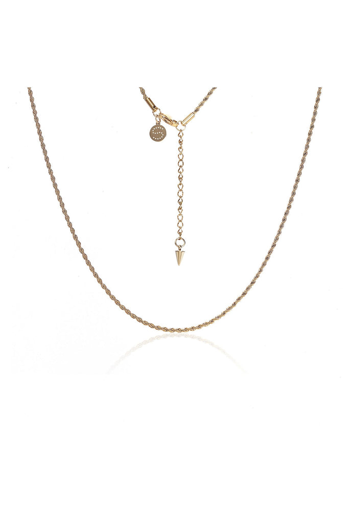 Silk & Steel Rosa Necklace 14k Gold Plated Stainless Steel