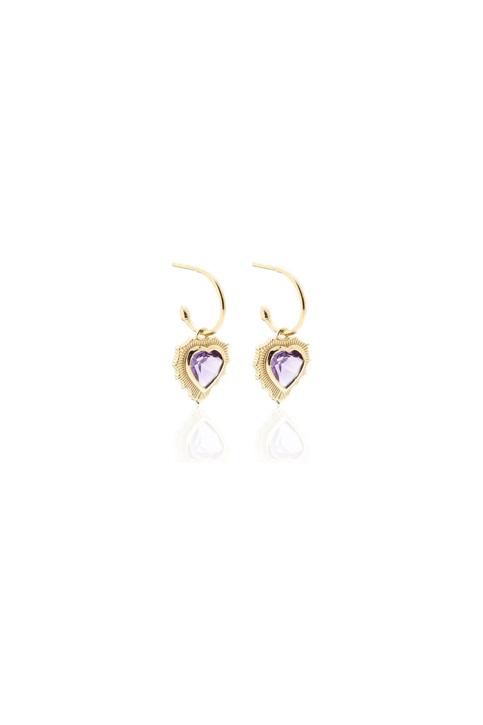 silk & Steel Amour Hoops Brazilian Amethyst and Gold