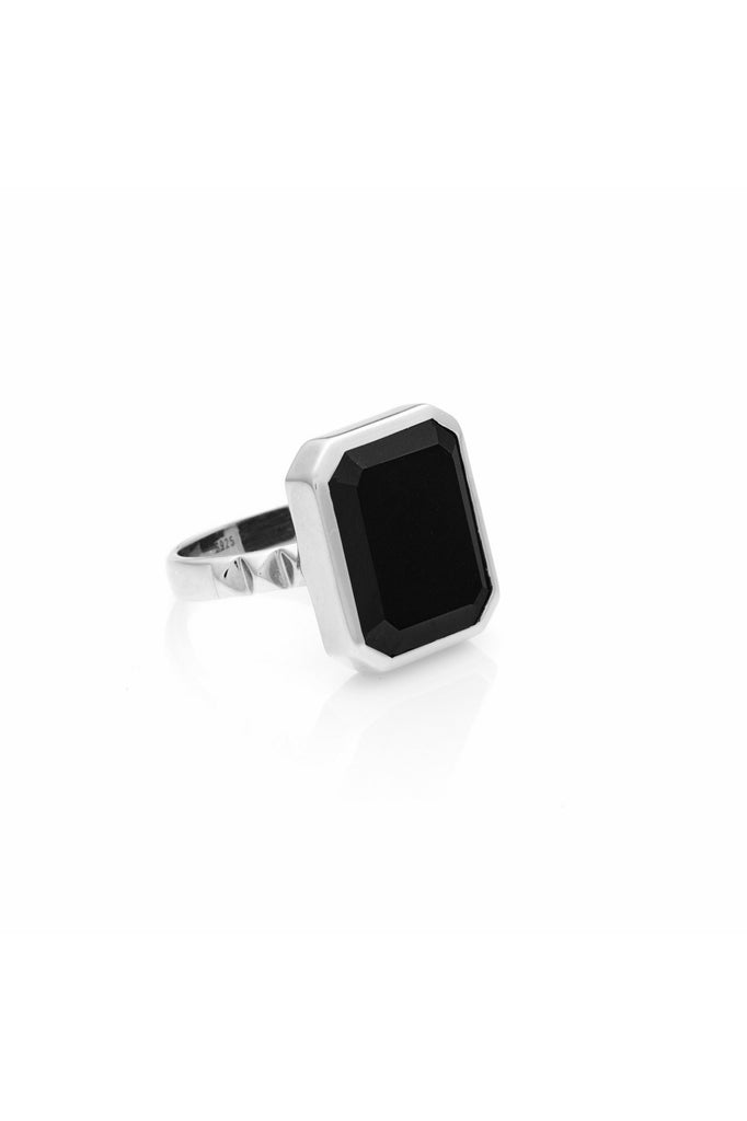 Athena Ring | Black Onyx + Silver Rings M (US7),L (US8) Silk & STEEL