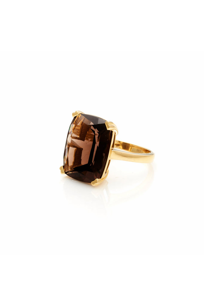 Goddess Ring | Smokey Quartz + Gold Rings M (US7),L (US8) Silk & STEEL