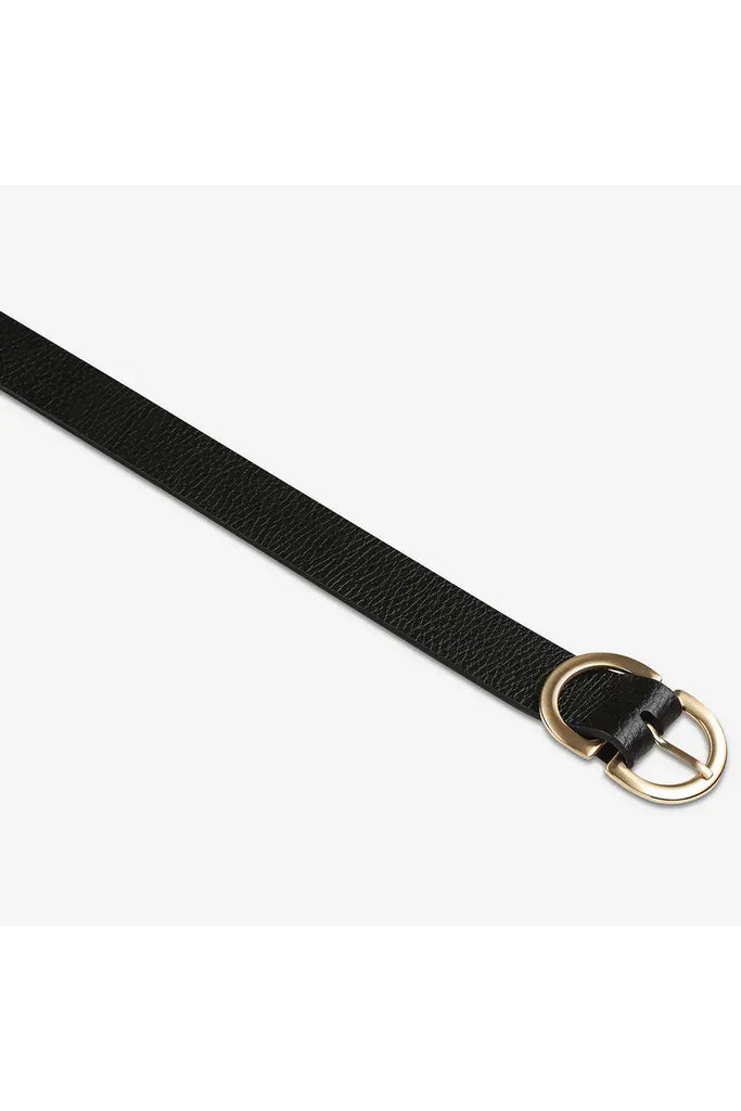 In Reverse Belt | Black + Gold Womens Belts Small/Medium,Medium/Large Status Anxiety