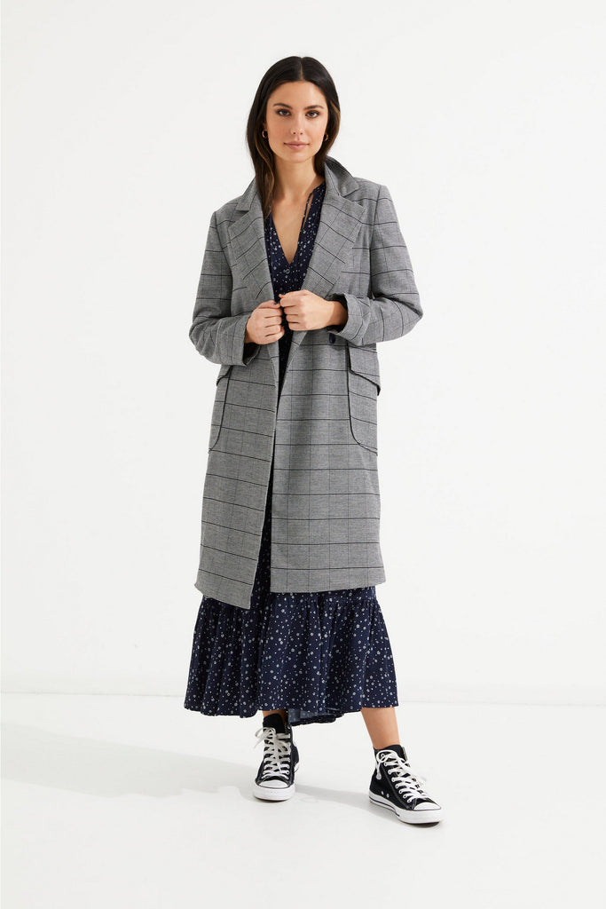 Twiggy Coat | Charcoal Check Jackets 8,10,12,14 Tuesday Label