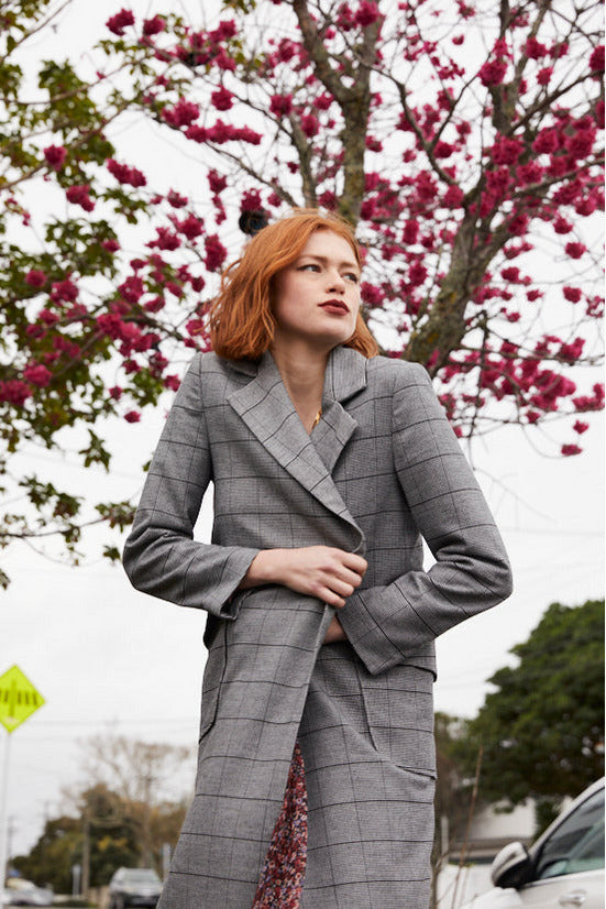 Twiggy Coat | Charcoal Check Jackets 8,10,12,14 Tuesday Label
