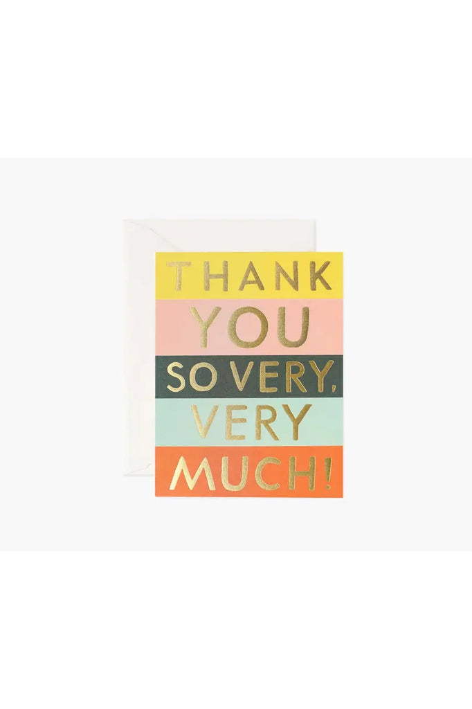 Rifle Paper Greeting Card Thank You So Very Much Crisp Home + Wear