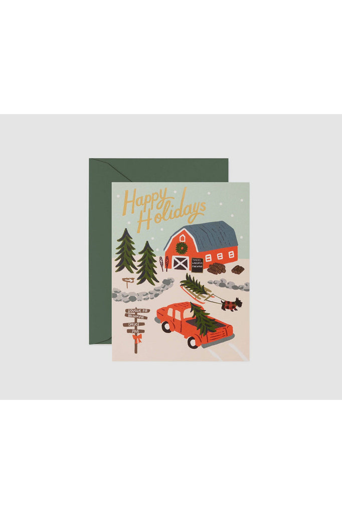 Rifle Paper Christmas Card Christmas Tree Farm Crisp Home + Wear