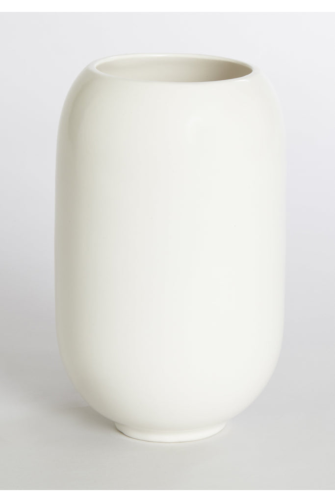 Gidon Bing Ceramics Large Ovum Vase White Crisp Home + Wear