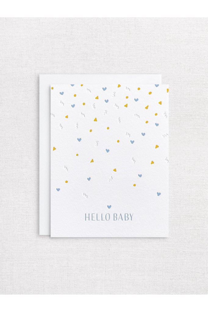 Greeting Card | Hello Baby Blue New Baby Greeting Card Inker Tinker
