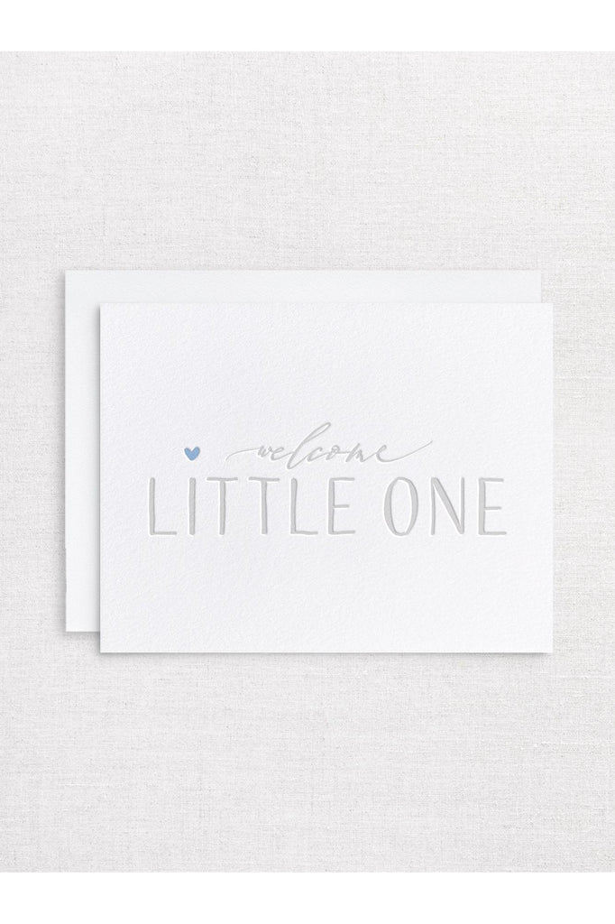 Greeting Card | Welcome Little One Blue New Baby Greeting Card Inker Tinker