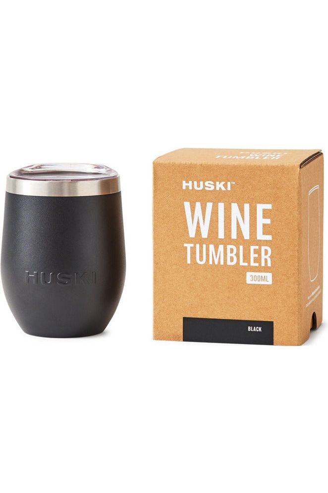 Wine Tumbler with Lid | 6 Finishes Beer + Wine Coolers + Cool Tumblers Black Huski