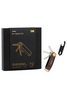 Orbitkey Key Organiser Espresso Brown and V2 Black Multi Tool Gift Set Crisp Home + Wear