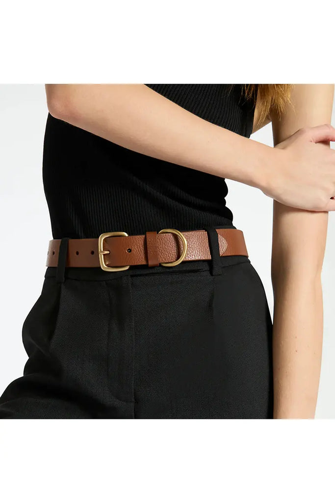 Disarm Belt | Tan + Gold Womens Belts Small/Medium,Medium/Large Status Anxiety