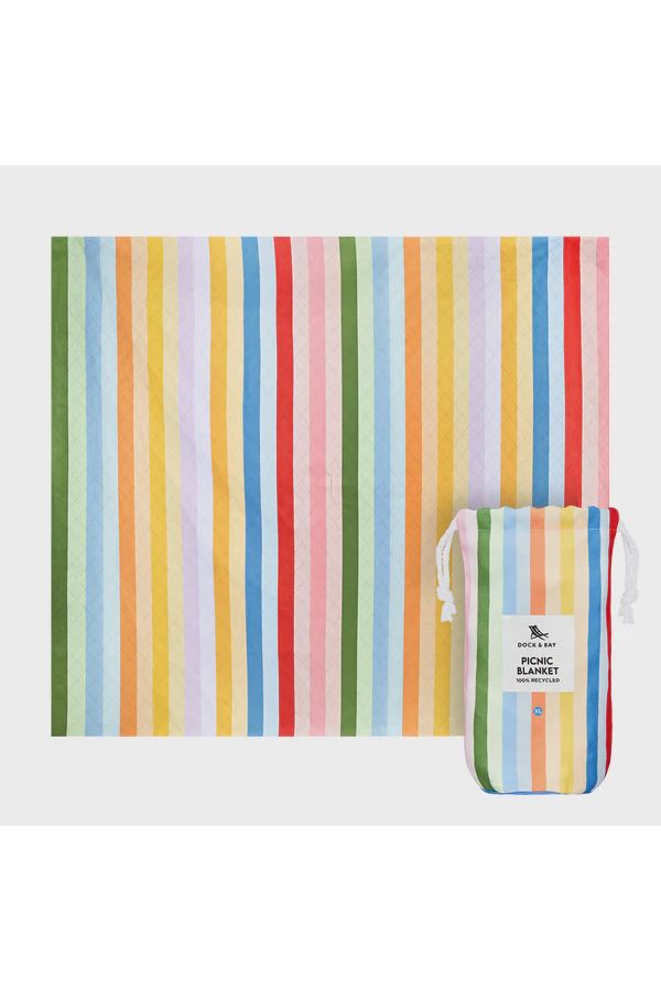 Beach Blanket Large | Candy Stripe Picnic Blankets + Mats Dock & Bay