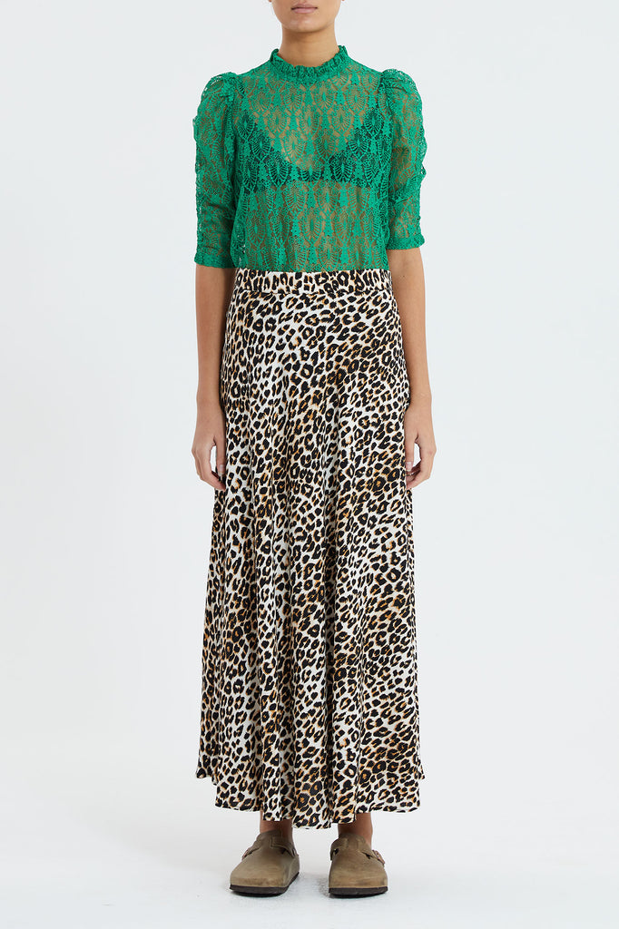 Lollys Laundry Mio Skirt, Leopard Print, Long and full