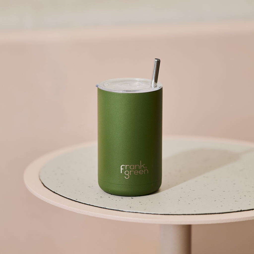 Iced Coffee Cup with Straw | Khaki Travel Cups Frank Green