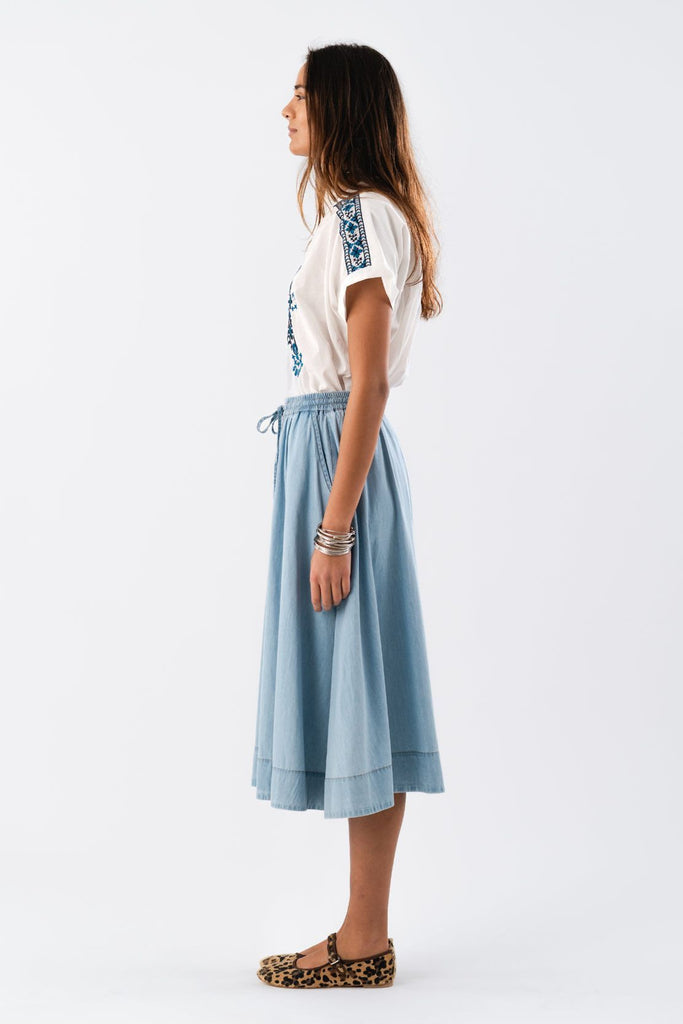 Bristol Midi Skirt | Blue Skirts XS,S,M,L Lollys Laundry
