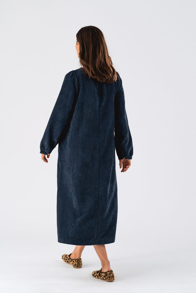 Lucas Dress | Dark Blue Midi Dress XS,S,M,L Lollys Laundry