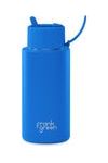Limited Edition Ceramic Reusable Bottle with Flip Straw Lid 34oz | Blue Lagoon Water Bottles Frank Green