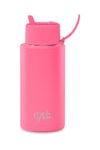 Limited Edition Ceramic Reusable Bottle with Flip Straw Lid 34oz | Bubblegum Blast Water Bottles Frank Green