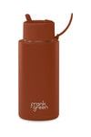 Limited Edition Ceramic Reusable Bottle with Flip Straw Lid 34oz | Toffee Water Bottles Frank Green