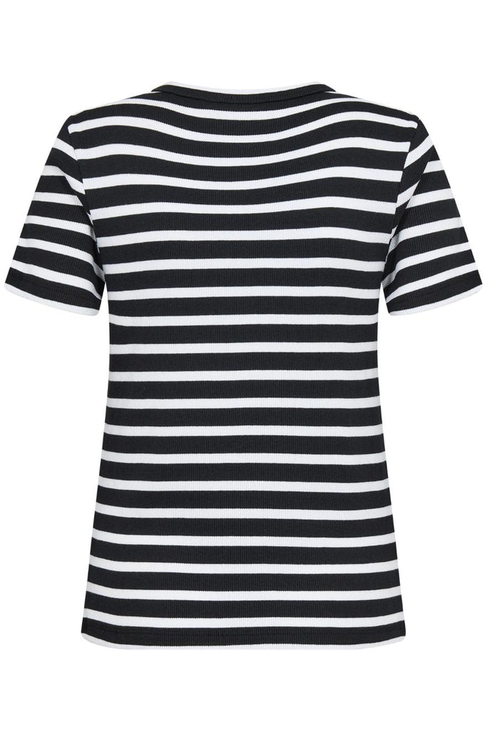 Saint Tropez Aster Stripe T Shirt Black + White
