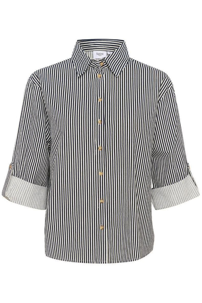 Saint Tropez Zalinda Striped Shirt Ice Nightsky