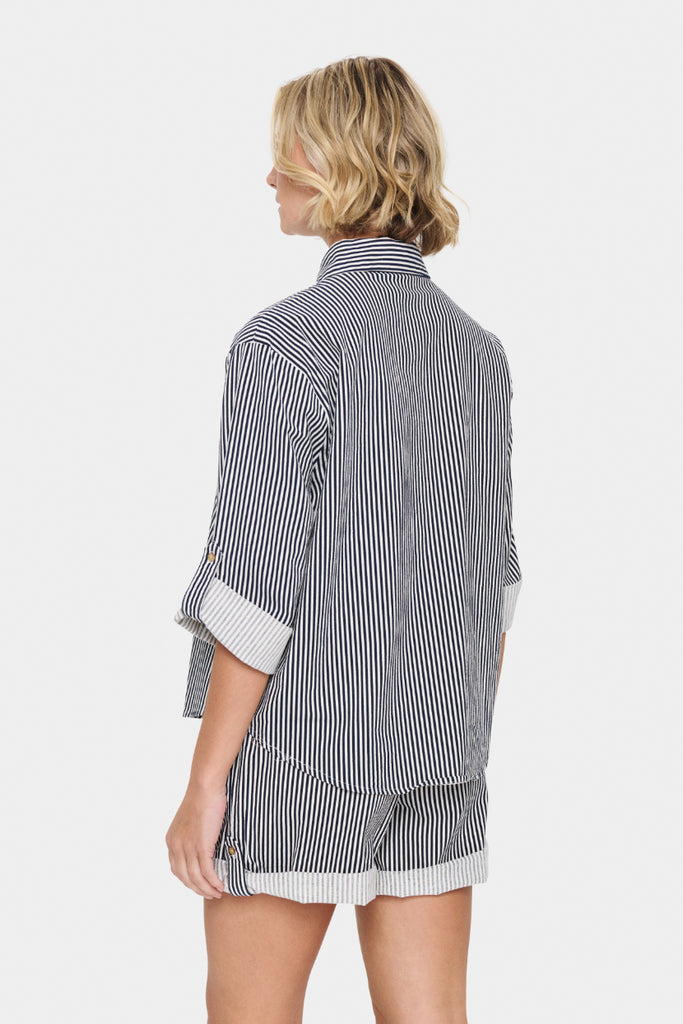 Saint Tropez Zalinda Striped Shirt Ice Nightsky