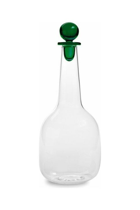 Zafferno Bilia Borosilicate Glass Bottle with Green Glass Stopper