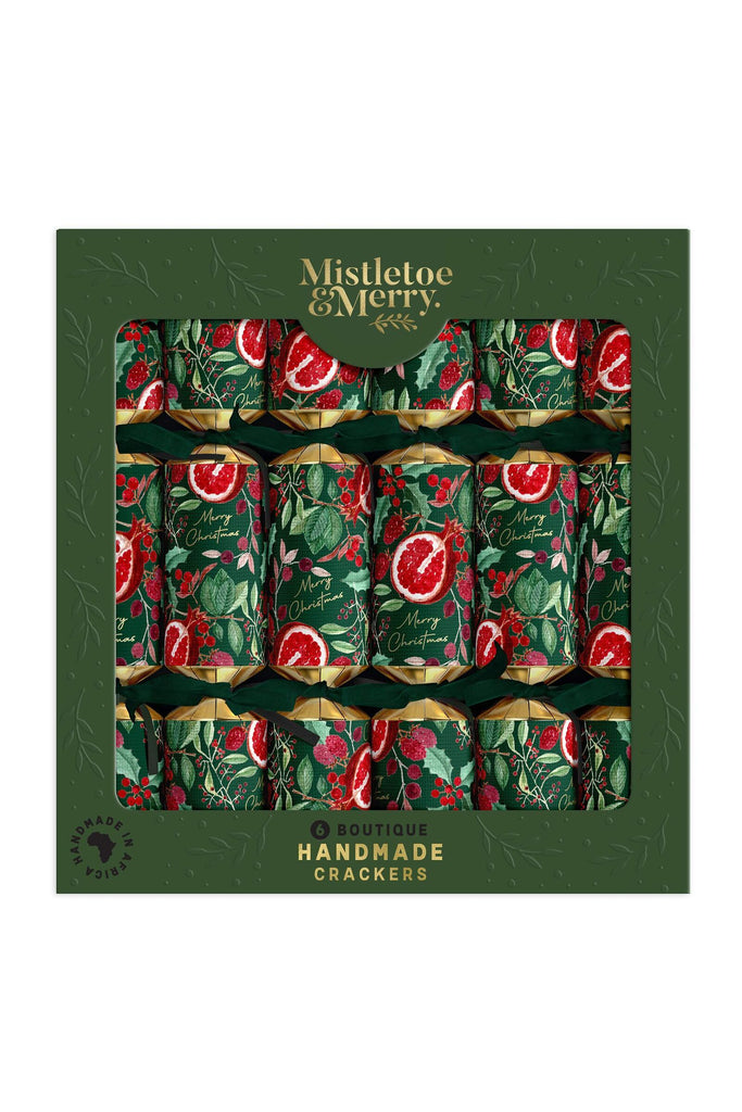 Boutique Rich Pomegranate | Handmade Crackers Christmas Decorations Mistletoe & Merry