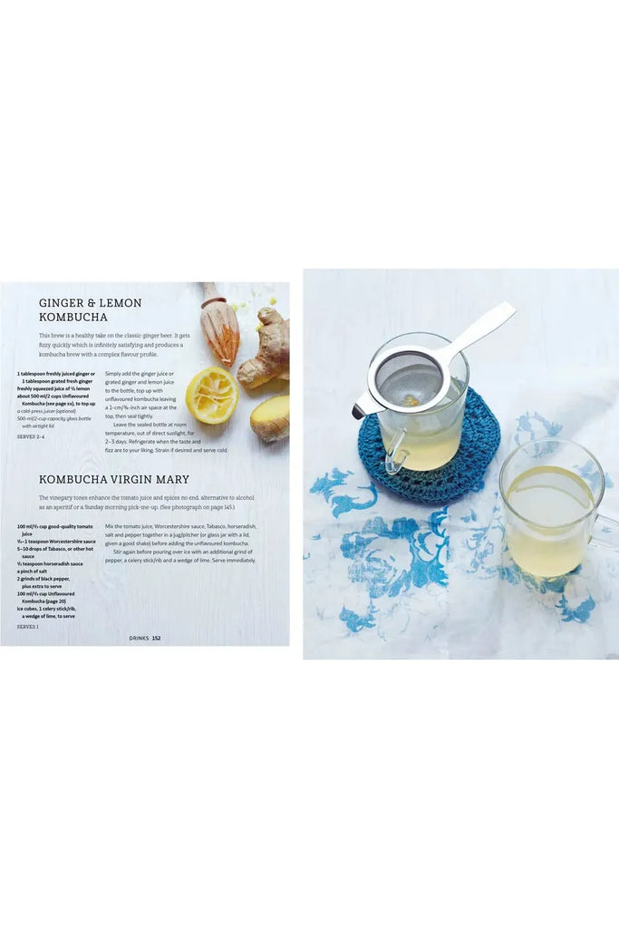 Ginger & Lemon Kombucha Recipe from Fermented Foods for everyday eating published by Ryland Small Peters