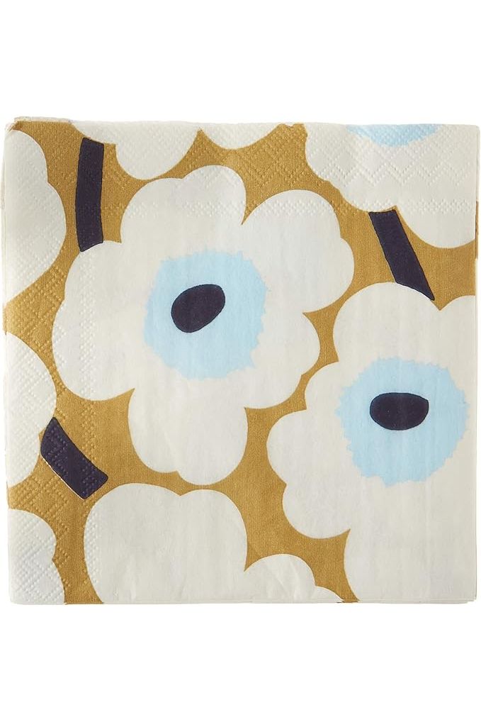 Cocktail Paper Napkin | Marimekko Unikko Cream Gold Paper Napkins IHR