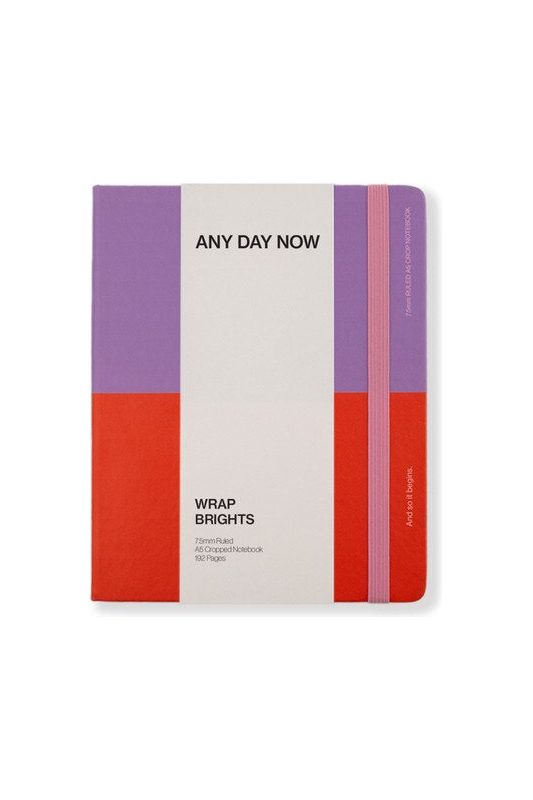 Classic Wrap A5 Cropped Ruled Notebook | Purple + Red Writing Any Day Now