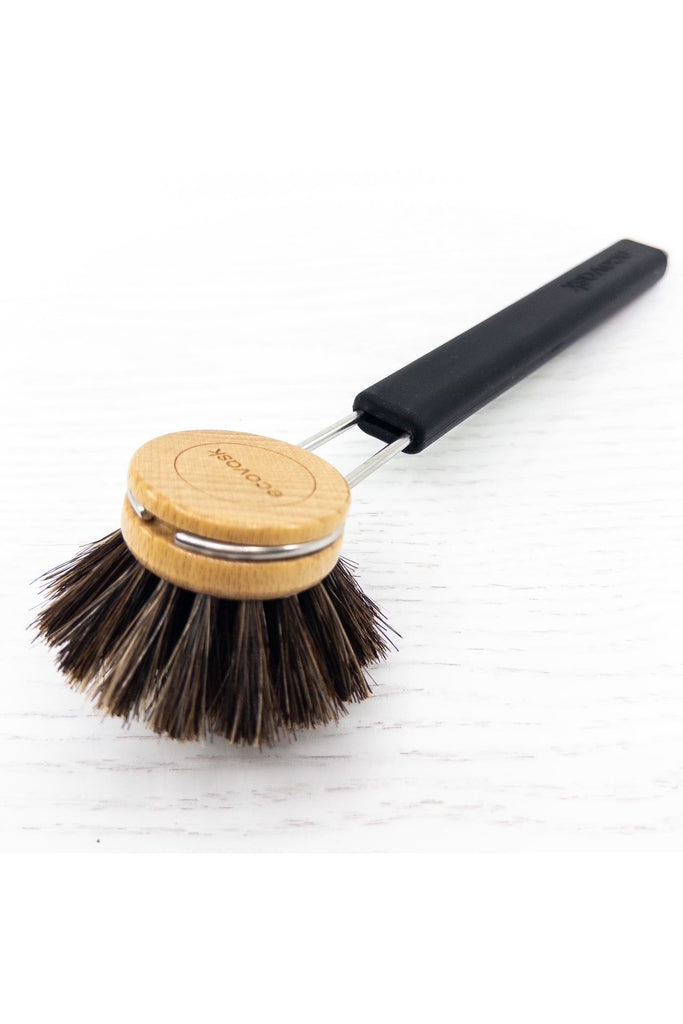 Dish Brush Horse Hair Head| Black Cleaning + Brushware ecovask
